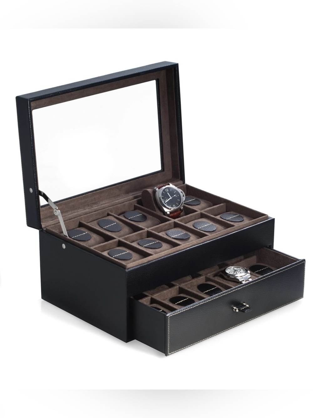 Bey-Berk Leather watch case holds 20 watches NEW! Retails $250